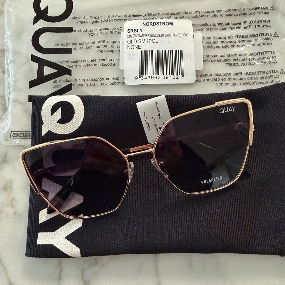 Quay Australia Gold and Black Sunglasses